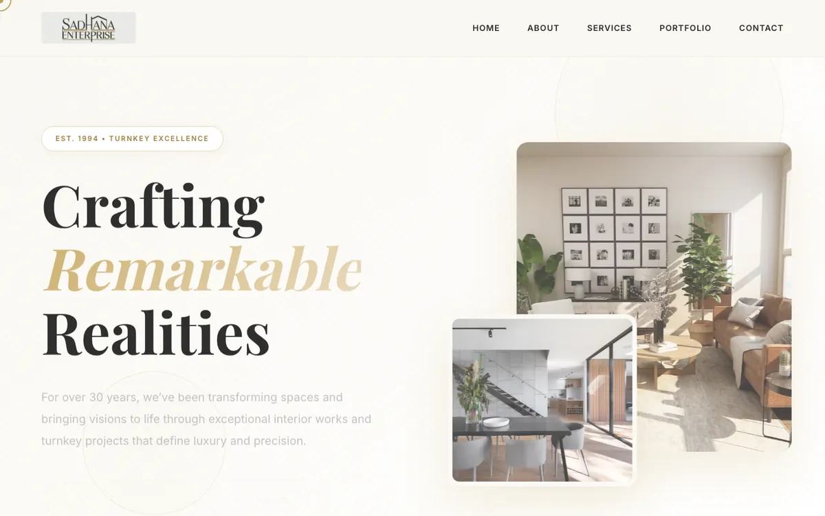 Sadhana Enterprise website designed and developed by Zxnova