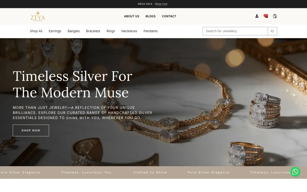 Zeya Luxe website designed and developed by Zxnova
