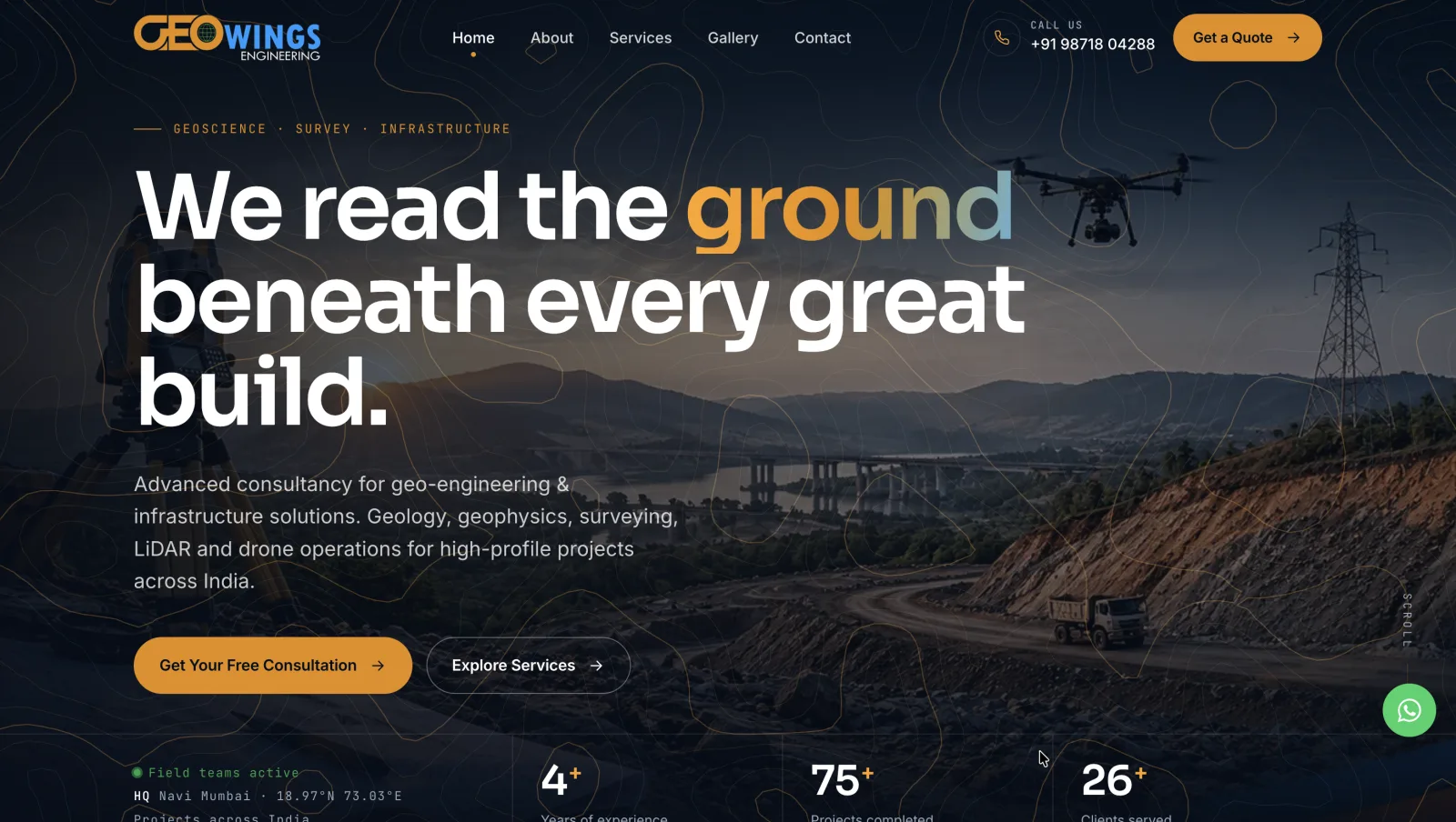 geowings website designed and developed by Zxnova